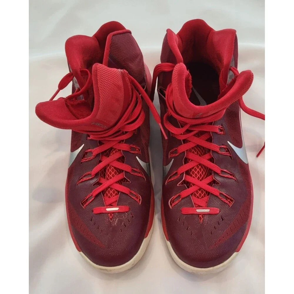 Nike Hyperdunk 2014 TB Men's Size 12 Red Silver Basketball Shoes 653483-606